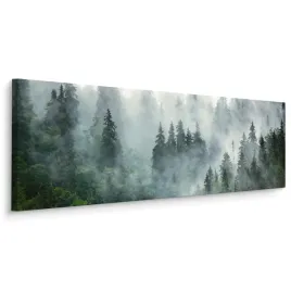 obraz-na-plotnie-canvas-las-we-mgle-pejzaz-panorama-145x45