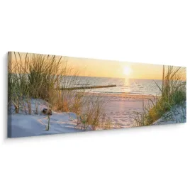 obraz-do-sypialni-plaza-morze-ocean-zachod-slonca-panorama-krajobraz-145x45