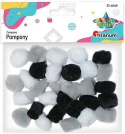 pompony-dekoracyjne-akrylowe-25mm-biale-szare-czarne-mix-30-sztuk