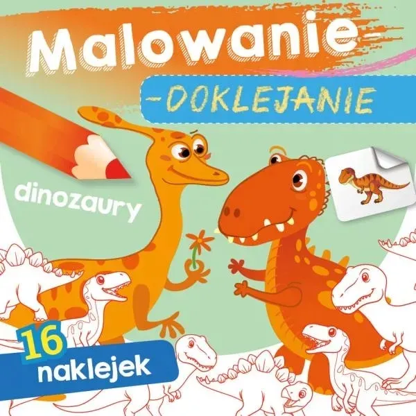 Malowanie doklejanie Dinozaury Kolorowanka Naklejk