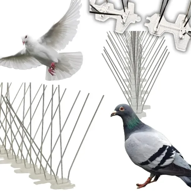 BARDZO GĘSTE KOLCE NA PTAKI GOŁĘBIE NIERDZEWNE KOLCE PRZECIW PTAKOM 50 cm