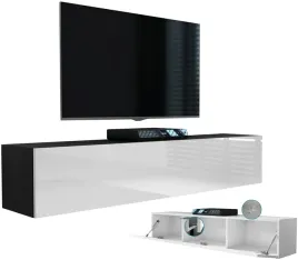 wiszaca-szafka-rtv-160cm-pozioma-komoda-160-czarny-mat-bialy-polysk-160cm