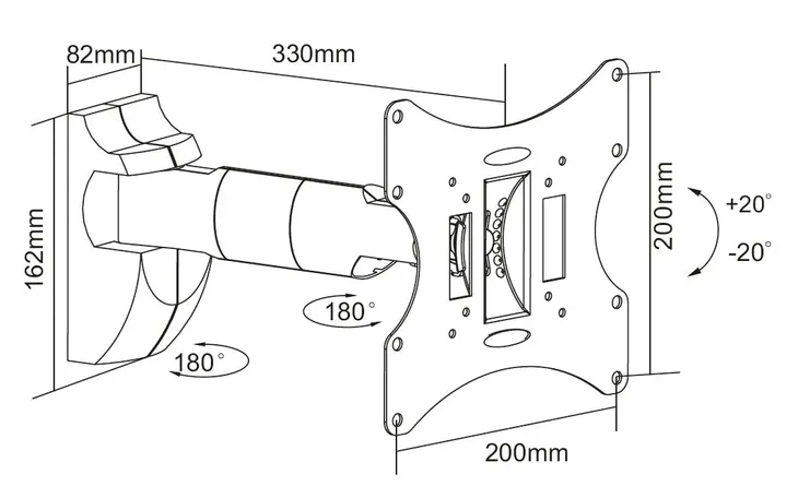 uchwyt-scienny-do-tv-23-43-cabletech-30kg-standard-vesa-75-x-75-100-x-100-200-x-100-200-x-200