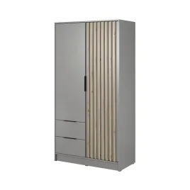 szafa-dwudrzwiowa-lamele-105-cm-szuflady-szara