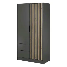 szafa-dwudrzwiowa-lamele-105-cm-szuflady-grafit