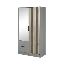 szara-szafa-dwudrzwiowa-z-lustrem-lamele-105-cm
