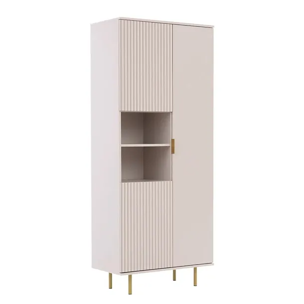 Regał Nubia 80 cm x 190 cm x 41 cm beżowy/złote nogi