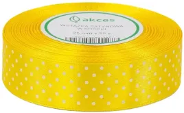 zolta-wstazka-satynowa-tasiemka-w-kropki-25-mm-22-m-dekoracja-na-wielkanoc
