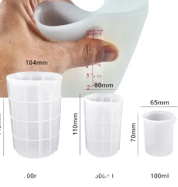 kubek silikonowy z podziałką 700 ,300 , 100 ml, wielokrotnego użycia