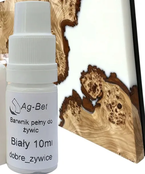 Barwnik do Żywicy epoksydowej Pełny Biały 10 ml Stół Żelkot Topkot DIY