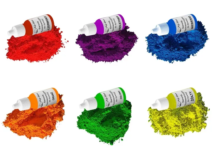Komplet Barwników Fluorescencyjnych do żywicy 6szt