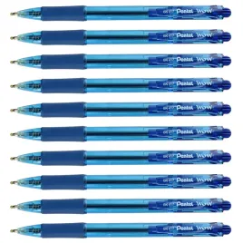 pentel-dlugopis-szkolny-biurowy-automatyczny-bk-417-wow-niebieski-10-sztuk