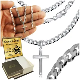 lancuszek-srebrny-meski-925-pancerka-pelna-38mm-z-krzyzykiem-grawer-gratis