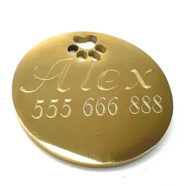 adresowka-dla-psa-zlota-kolko-lapka-stal-grawer
