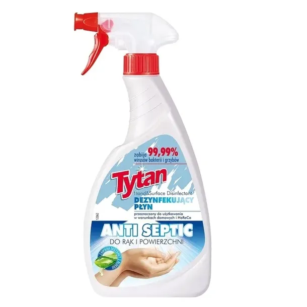 Tytan Anti Septic Dezynfekujący Płyn do Rąk i Powierzchni Spray 500ml