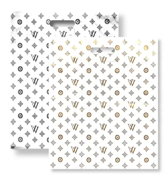 REKLAMÓWKI FOLIOWE VV BIAŁE TORBY TOREBKI DO SKLEPU GLAMOUR 40X45cm 50szt