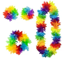 zestaw-hawajski-naszyjnik-opaska-na-glowe-bransoletki-kwiaty-hawajskie