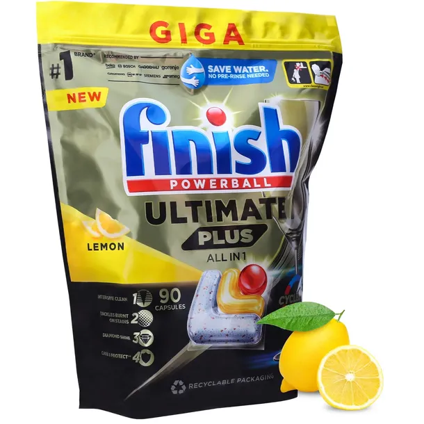 Kapsułki do zmywarki Finish Ultimate Plus cytrynowe tabletki 90 szt.