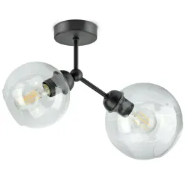 lampa-zyrandol-dwie-rozne-szklane-kule-transparent