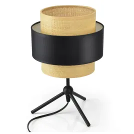 lampa-stolowa-nocna-abazur-rattan-czarna-biala