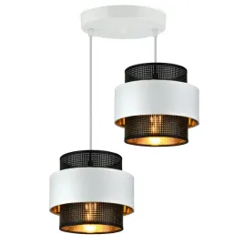 lampa-wiszaca-zyrandol-glamour-biala-czarna-zlota