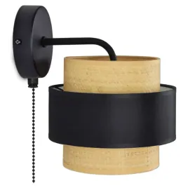 lampa-scienna-kinkiet-wlacznik-rattan-czarny-bialy