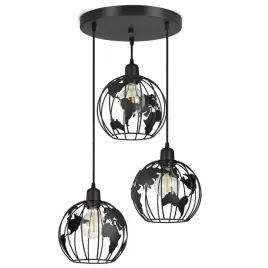 lampa-wiszaca-zyrandol-globus-czarna-biala-szara