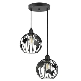 lampa-wiszaca-zyrandol-globus-czarna-biala-szara