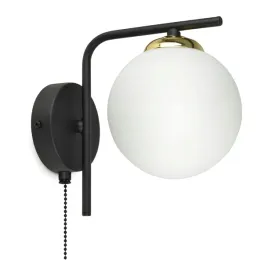 lampa-scienna-kinkiet-czarna-zlota-kula-mleczna-wl