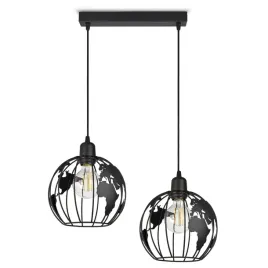 lampa-wiszaca-zyrandol-globus-czarna-biala-szara