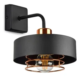 lampa-scienna-kinkiet-loft-czarna-z-miedzia-led