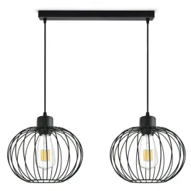 lampa-wiszaca-zyrandol-czarny-druciane-kule-led