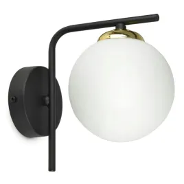 lampa-scienna-kinkiet-czarna-zlota-kula-mleczna