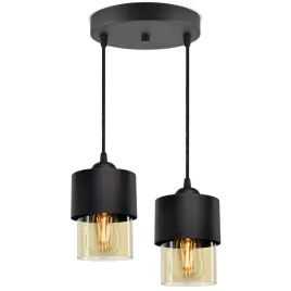 lampa-wiszaca-zyrandol-klosze-metal-szklo-miod-led