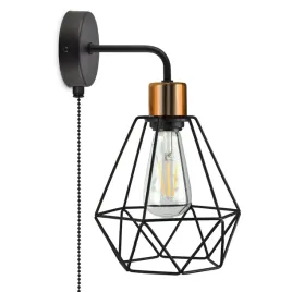 lampa-scienna-kinkiet-druciany-diament-miedz-led