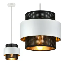 lampa-wiszaca-zyrandol-glamour-biala-czarna-zlota