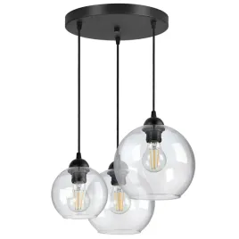 lampa-zyrandol-trzy-rozne-szklane-kule-transparent