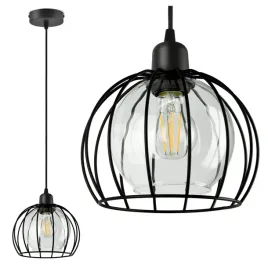 lampa-wiszaca-zyrandol-loft-kula-szklana-druciana