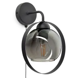 lampa-scienna-kinkiet-czarny-grafit-szklana-kula