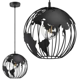 lampa-wiszaca-zyrandol-globus-czarna-biala-szara