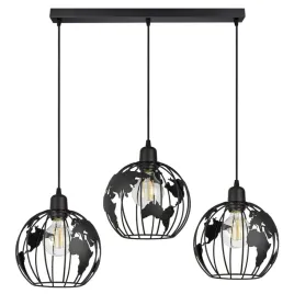 lampa-wiszaca-zyrandol-globus-czarna-biala-szara