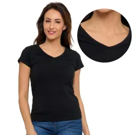 t-shirt-koszulka-damska-bawelniana-w-serek-na-krotki-rekaw-czarna