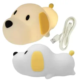 lampka-nocna-dla-dzieci-piesek-bialy-silikonowa-kabel-usb-dotykowa-1-5w