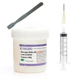 topnik-flux-rma-218-100g-pasta-lutownicza-kingbo-tloczek-lopatka-zestaw