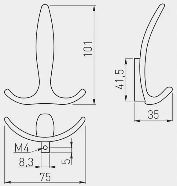 wieszak-scienny-e18-chrom-gtv-wysokosc-101-mm