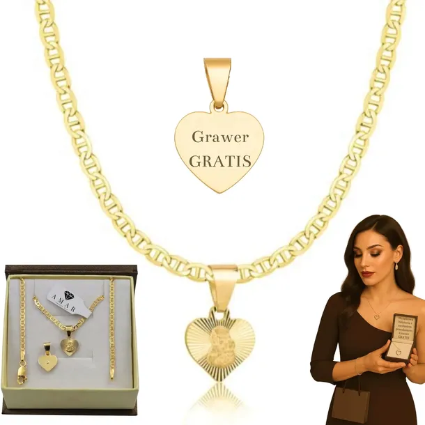 ZŁOTY PEŁNY ŁAŃCUSZEK DAMSKI GUCCI Z MEDALIKIEM PR. 925 585 + GRAWER GRATIS
