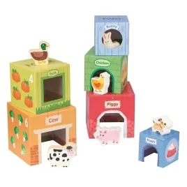 lelin-wieza-piramida-klocki-drewniane-figurki-zwierzatka-farmy