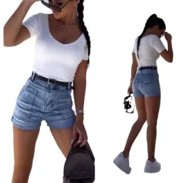 damskie-szorty-jeansowe-krotkie-spodenki-wysoki-stan-kieszenie