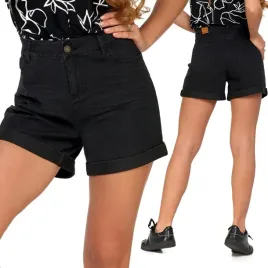 spodenki-damskie-wygodne-szorty-jeansowe-czarne-krotkie-moraj-xxl