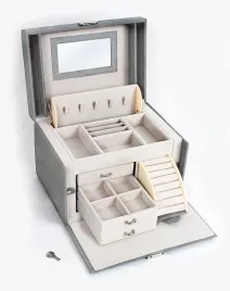 szkatulka-na-bizuterie-do-domu-szara-srebrna-skora